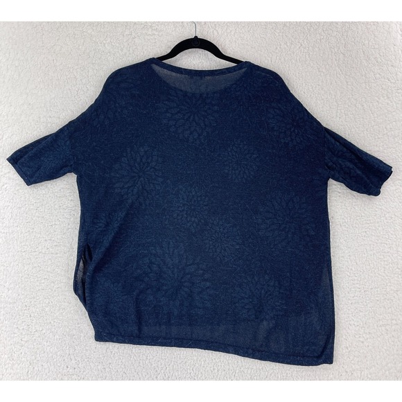 Pure J. Jill Blue Floral 100% Linen Shirt Womens Short Sleeve Pullover Size PXS - Picture 9 of 13